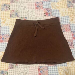 Brandy Melville brown waffle mini skirt